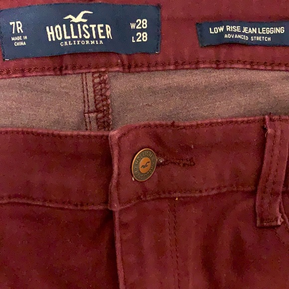 Hollister Maroon Jean Low Waisted - Picture 2 of 2